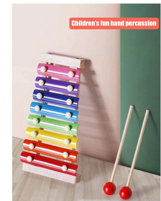 Colorful 8-Note Wooden Xylophone Toy, Creative Mini Music Maker Set With Mallets,