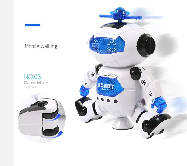 360 Degree Rotating Smart Dancing Space Robot Electric Walking Toy Robot with Light Music toy robots