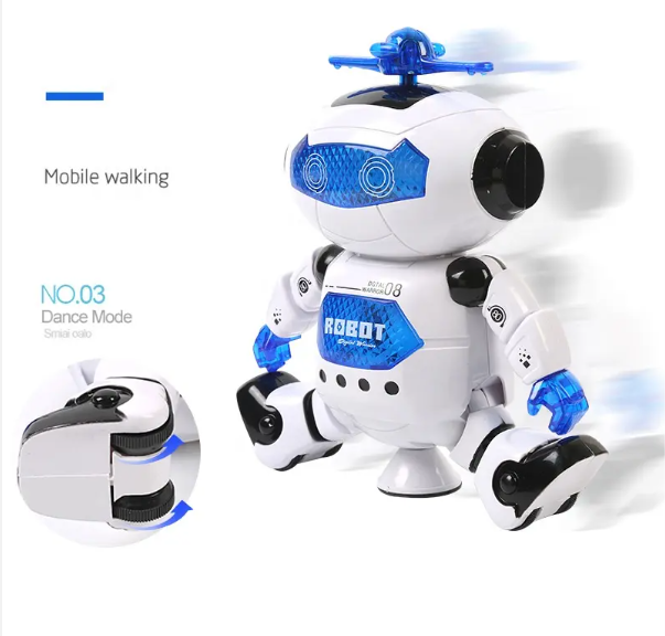 360 Degree Rotating Smart Dancing Space Robot Electric Walking Toy Robot with Light Music toy robots