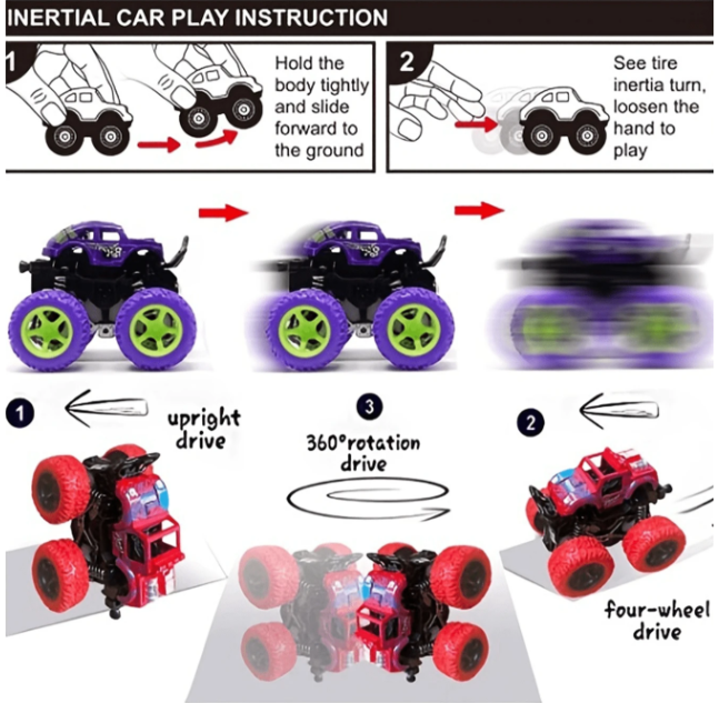 1pc Inertia Four-Wheel Drive Off-Road Vehicle Toy Car.