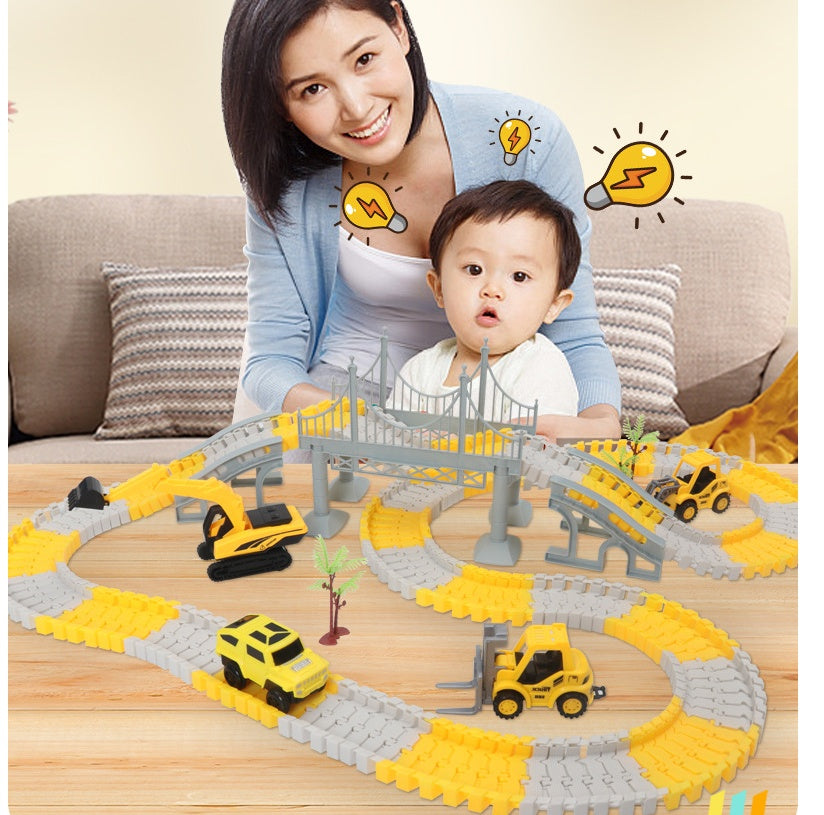 Tong Li Engineering Car Rail Car Toy Puzzle